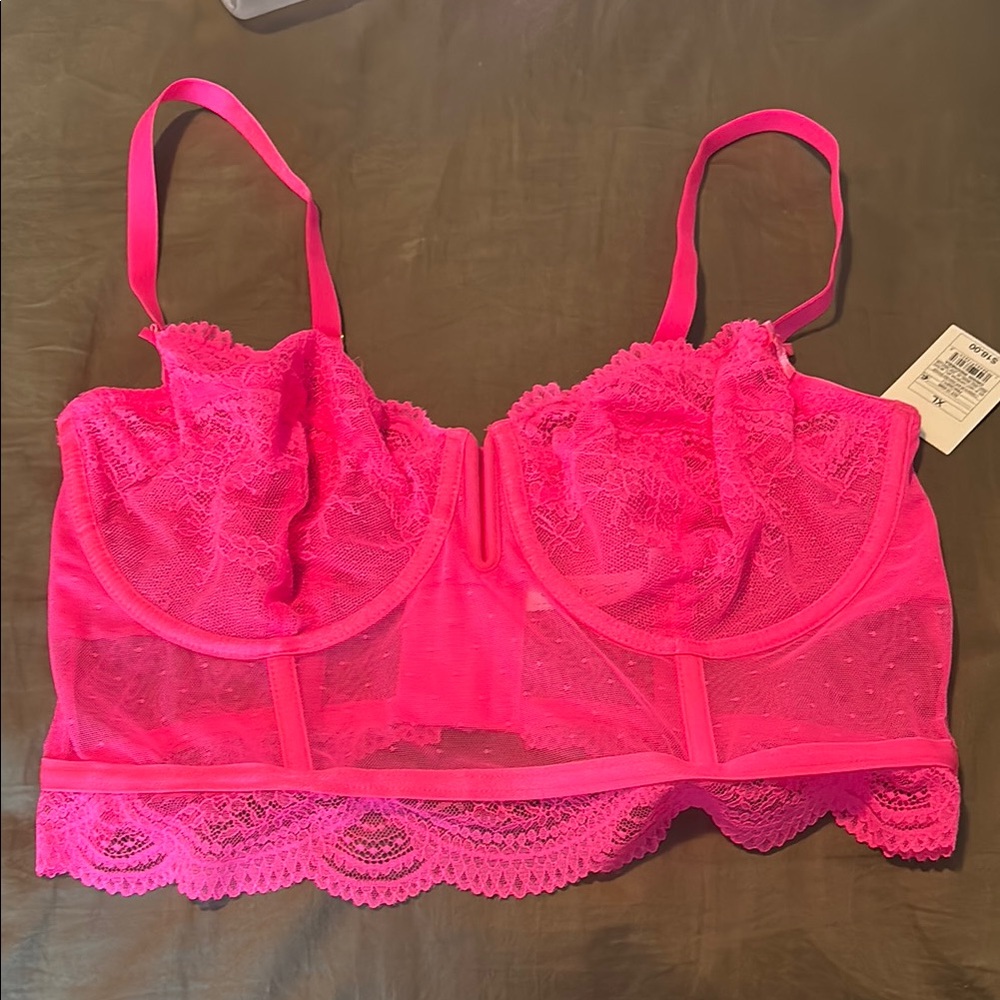 Target Pink Lace Trim Bralette